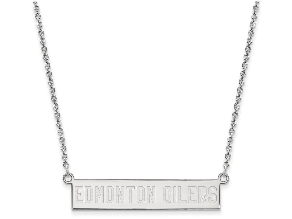 Logoart 925 Sterling Silver Edmonton Oilers Small Bar Necklace