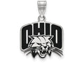 LogoArt Sterling Silver Ohio University Medium Enamel Pendant Necklace