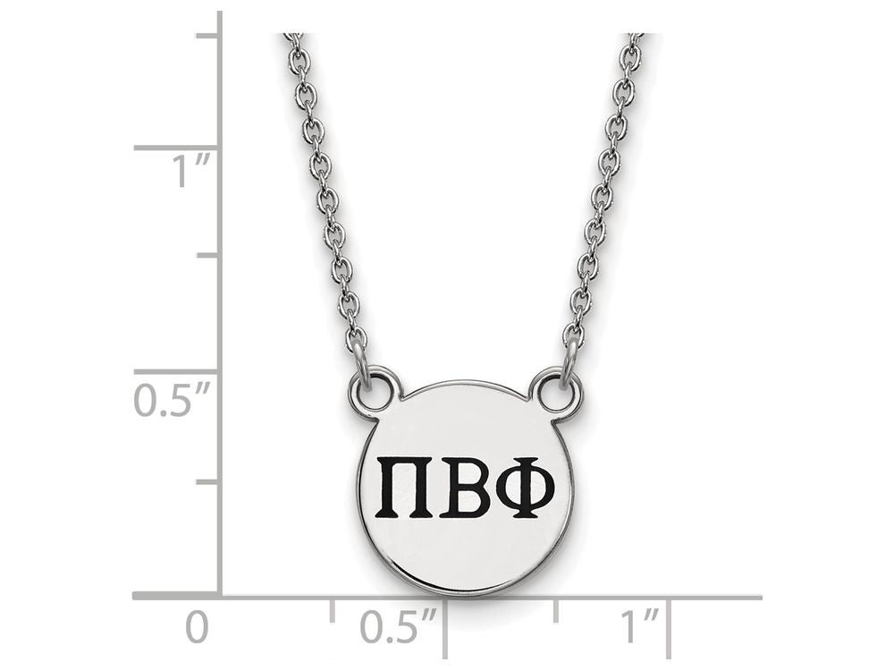 LogoArt Sterling Silver Pi Beta Phi Extra Small Enameled Pendant Necklace With 18 Inch