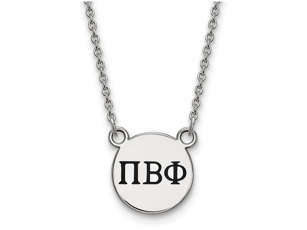 LogoArt Sterling Silver Pi Beta Phi Extra Small Enameled Pendant Necklace With 18 Inch