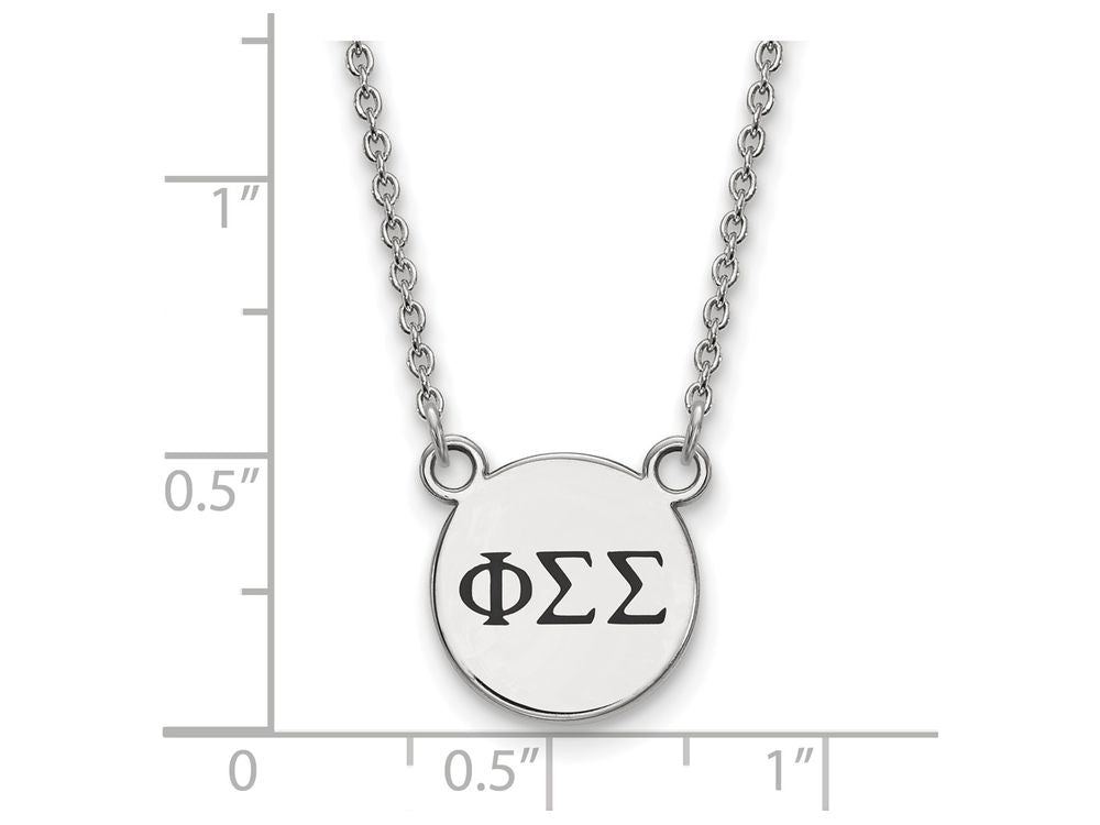 LogoArt Sterling Silver Phi Sigma Sigma Extra Small Enameled Pendant Necklace With 18 Inch