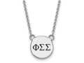 LogoArt Sterling Silver Phi Sigma Sigma Extra Small Enameled Pendant Necklace With 18 Inch