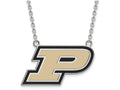 LogoArt Sterling Silver Purdue Large Enamel Pendant Necklace