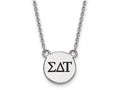 LogoArt Sterling Silver Sigma Delta Tau Extra Small Enameled Pendant Necklace With 18 Inch