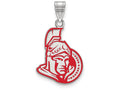 LogoArt Sterling Silver Ottawa Senators Large Enamel Pendant Necklace