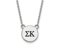 LogoArt Sterling Silver Sigma Kappa Extra Small Enameled Pendant Necklace With 18 Inch