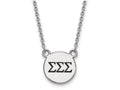 LogoArt Sterling Silver Sigma Sigma Sigma Extra Small Enameled Pendant Necklace With 18 Inch