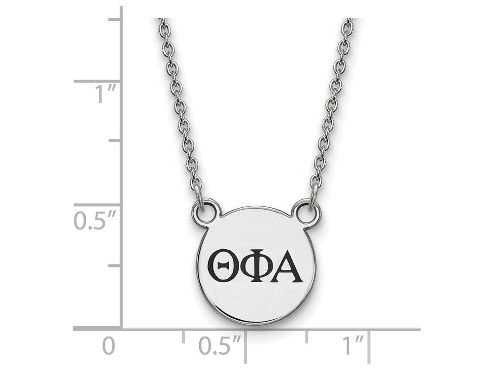 LogoArt Sterling Silver Theta Phi Alpha Extra Small Enameled Pendant Necklace With 18 Inch