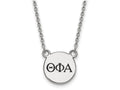 LogoArt Sterling Silver Theta Phi Alpha Extra Small Enameled Pendant Necklace With 18 Inch