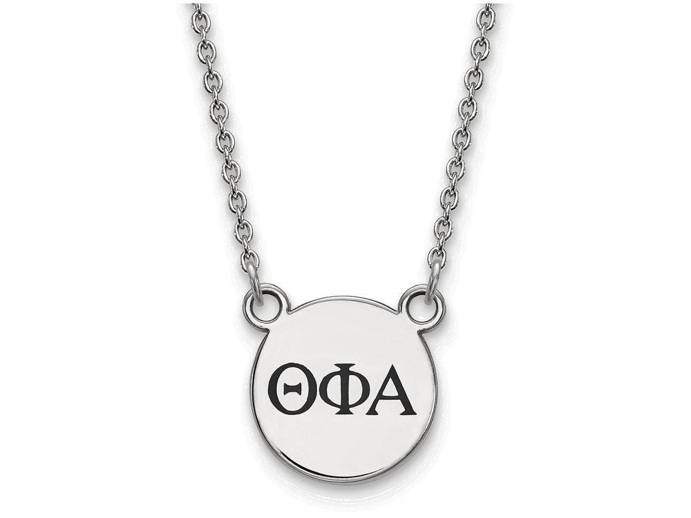 LogoArt Sterling Silver Theta Phi Alpha Extra Small Enameled Pendant Necklace With 18 Inch
