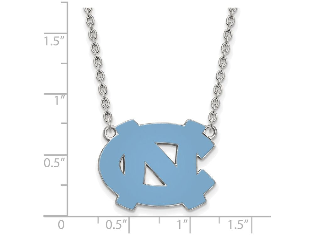 LogoArt Sterling Silver University Of North Carolina Large Pendant Necklace