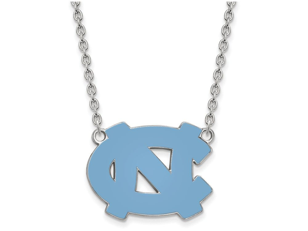 LogoArt Sterling Silver University Of North Carolina Large Pendant Necklace