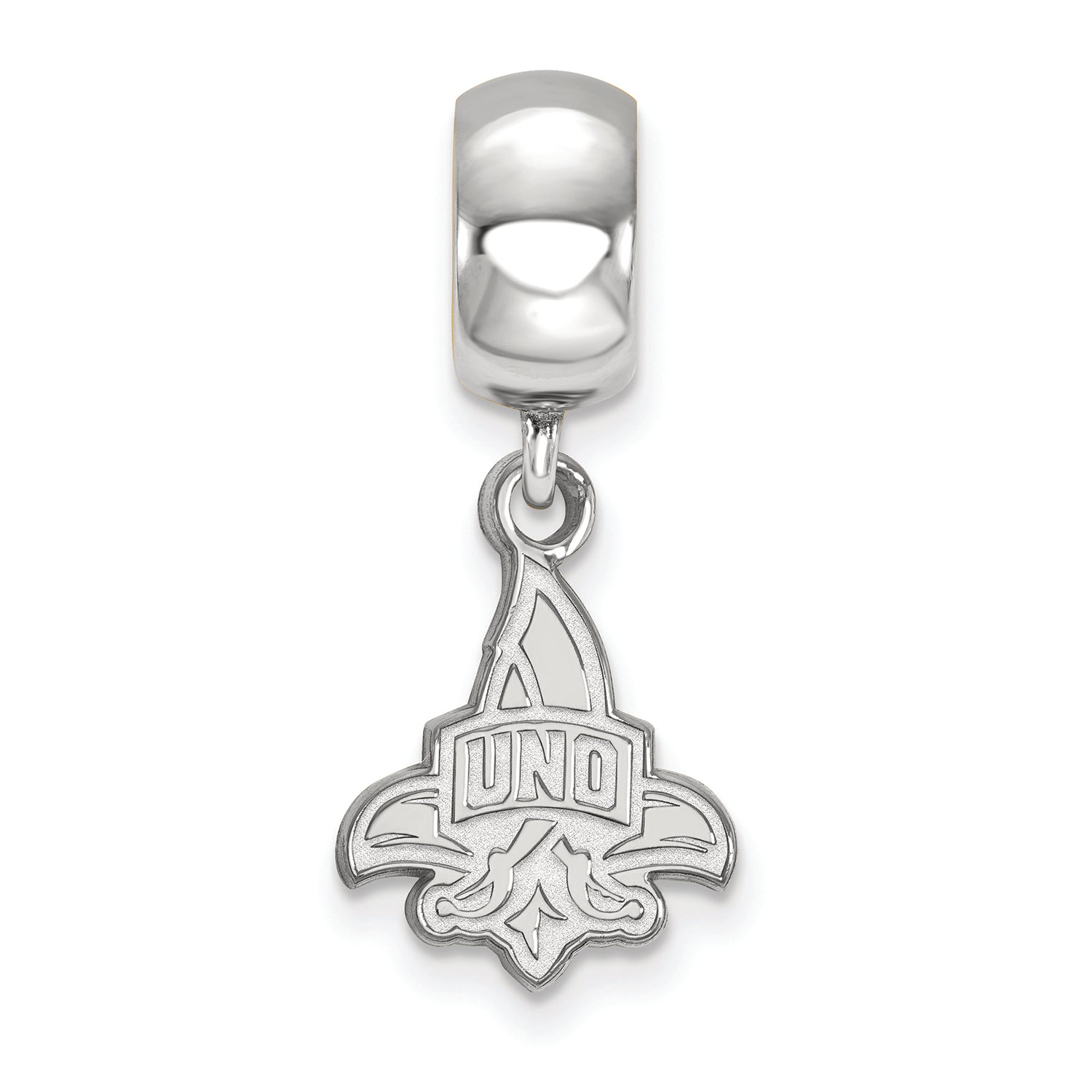LogoArt Sterling Silver University Of New Orleans Bead Charm Charm Small Dangle Bead Charm