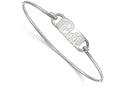 LogoArt Sterling Silver University Of Pittsburgh Small Ctr Wire Bangle