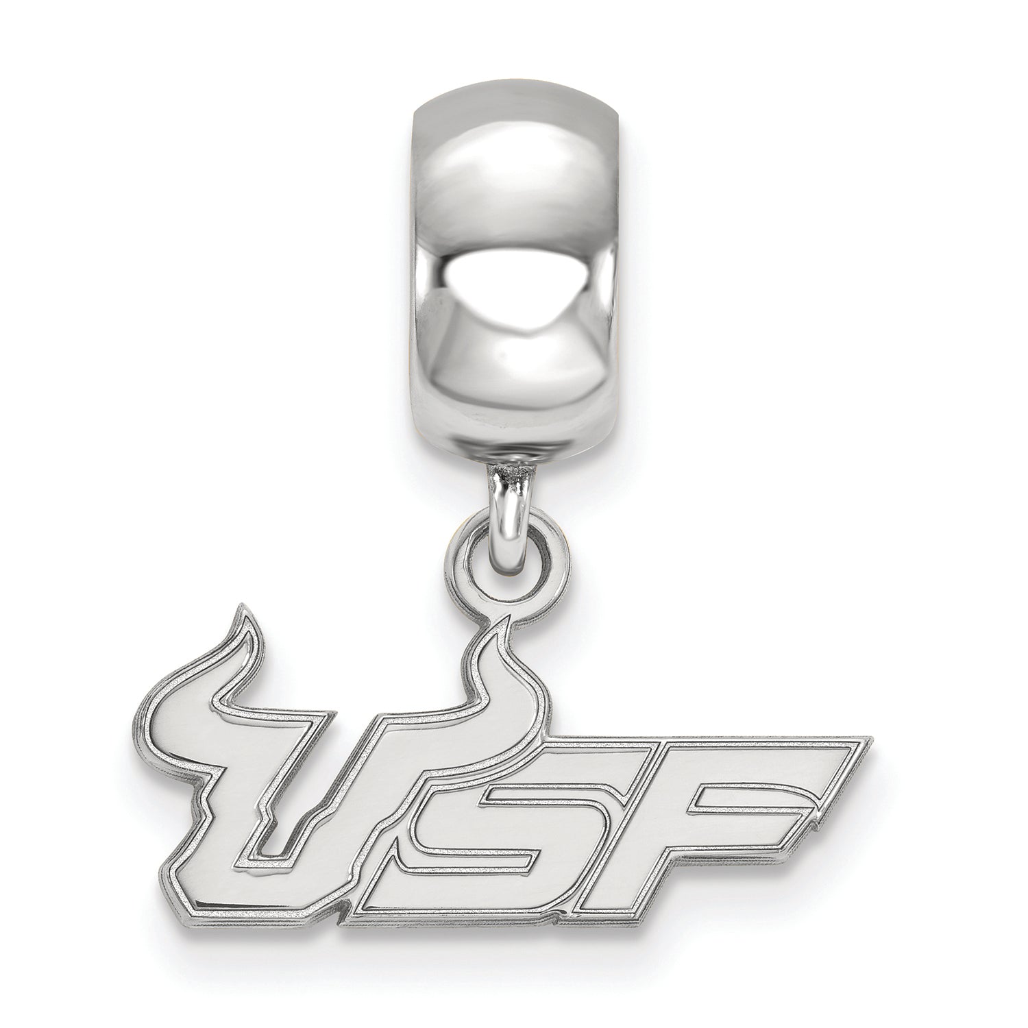 LogoArt Sterling Silver University Of South Florida Bead Charm Charm Small Dangle Bead Charm
