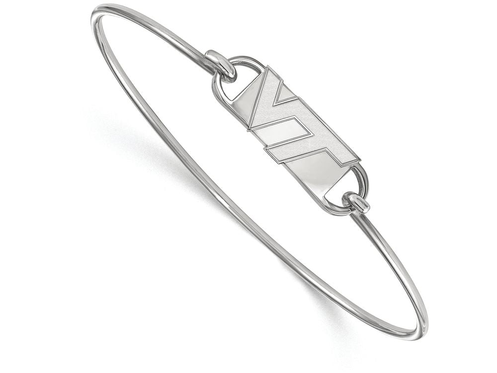LogoArt Sterling Silver Virginia Tech Small Ctr Wire Bangle