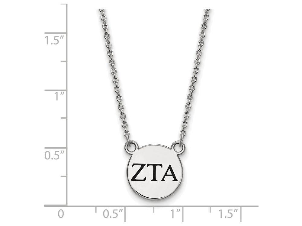 LogoArt Sterling Silver Zeta Tau Alpha Extra Small Enameled Pendant Necklace With 18 Inch