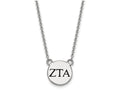 LogoArt Sterling Silver Zeta Tau Alpha Extra Small Enameled Pendant Necklace With 18 Inch
