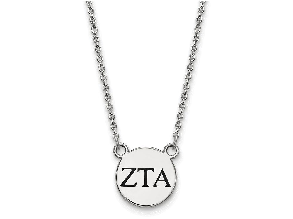 LogoArt Sterling Silver Zeta Tau Alpha Extra Small Enameled Pendant Necklace With 18 Inch