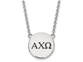 LogoArt Sterling Silver Alpha Chi Omega Small Enameled Pendant Necklace With 18 Inch