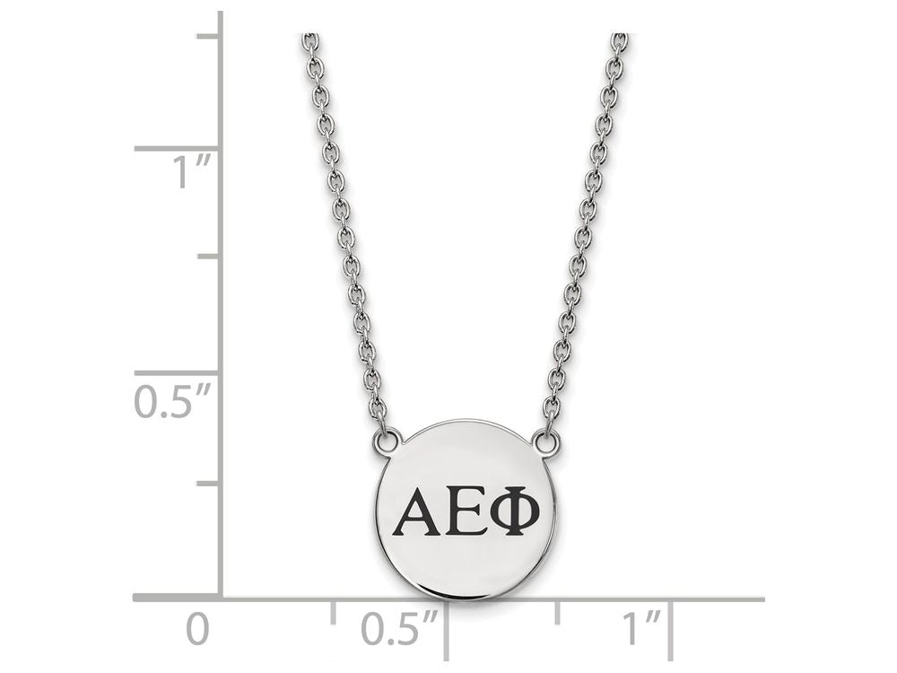 LogoArt Sterling Silver Alpha Epsilon Phi Small Enameled Pendant Necklace With 18 Inch