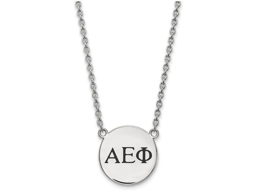 LogoArt Sterling Silver Alpha Epsilon Phi Small Enameled Pendant Necklace With 18 Inch