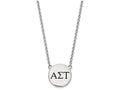 LogoArt Sterling Silver Alpha Sigma Tau Small Enameled Pendant Necklace With 18 Inch