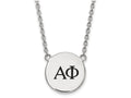 LogoArt Sterling Silver Alpha Phi Small Enameled Pendant Necklace With 18 Inch