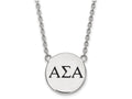 LogoArt Sterling Silver Alpha Sigma Alpha Small Enameled Pendant Necklace With 18 Inch