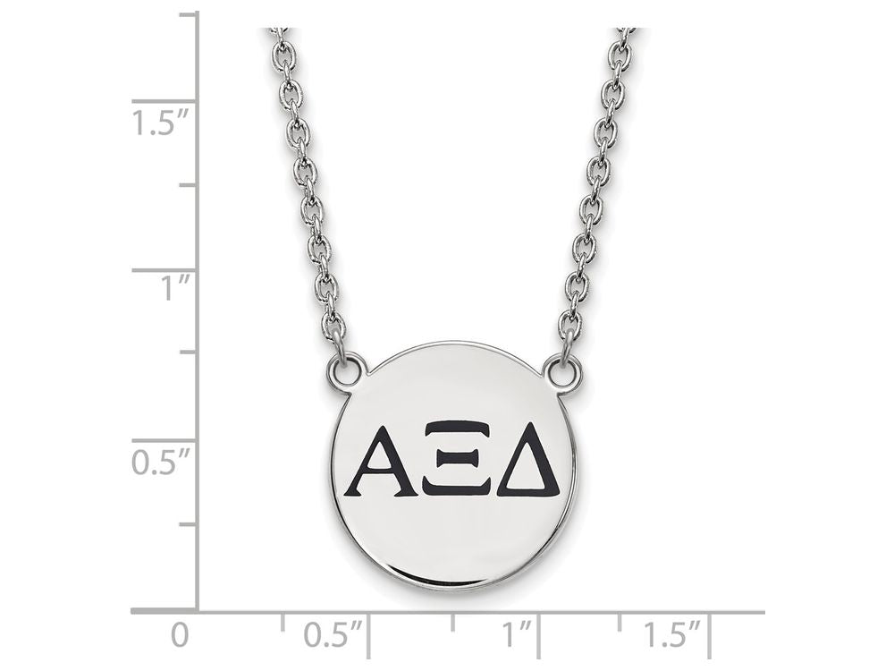 LogoArt Sterling Silver Alpha Xi Delta Small Enameled Pendant Necklace With 18 Inch