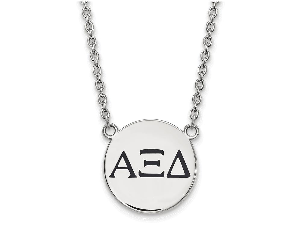 LogoArt Sterling Silver Alpha Xi Delta Small Enameled Pendant Necklace With 18 Inch