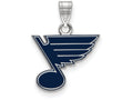 LogoArt Sterling Silver St. Louis Blues Small Enamel Pendant Necklace