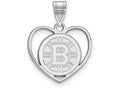 LogoArt Sterling Silver Boston Bruins Pendant Necklace In Heart