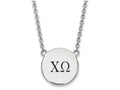 LogoArt Sterling Silver Chi Omega Small Enameled Pendant Necklace With 18 Inch