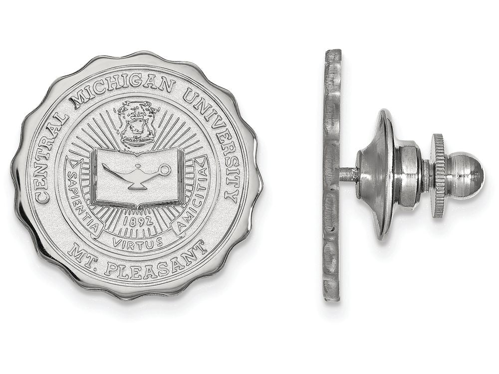LogoArt Sterling Silver Central Michigan University Crest Lapel Pin