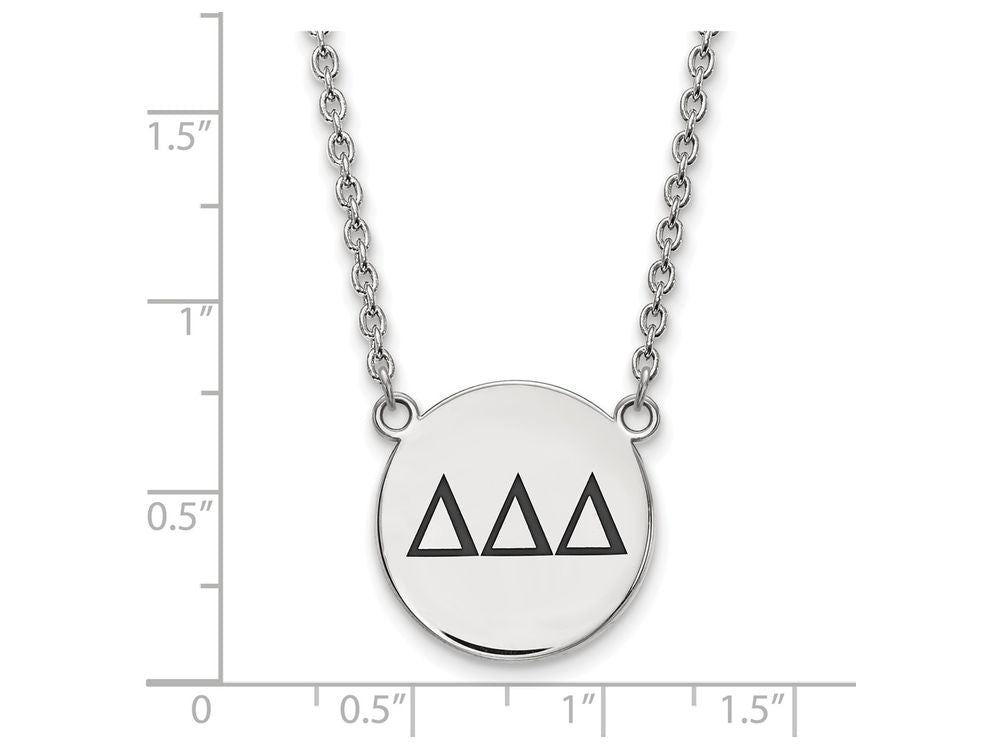 LogoArt Sterling Silver Delta Delta Delta Small Enameled Pendant Necklace With 18 Inch