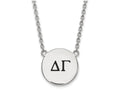 LogoArt Sterling Silver Delta Gamma Small Enameled Pendant Necklace With 18 Inch