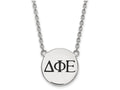LogoArt Sterling Silver Delta Phi Epsilon Small Enameled Pendant Necklace With 18 Inch