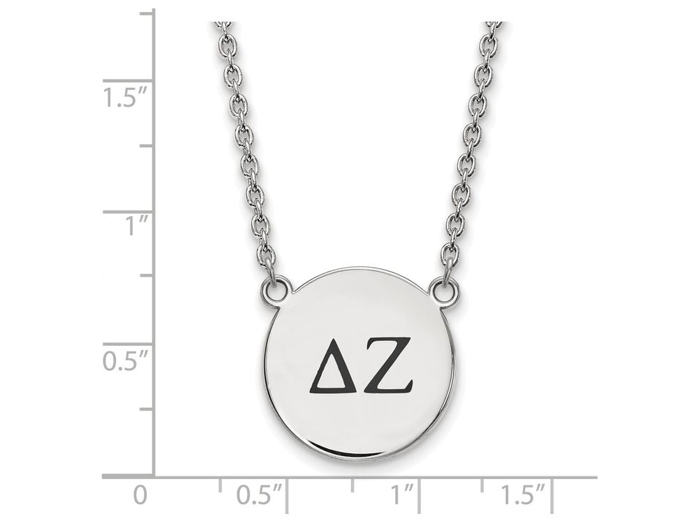 LogoArt Sterling Silver Delta Zeta Small Enameled Pendant Necklace With 18 Inch