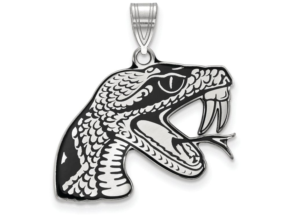 LogoArt Sterling Silver Florida Aandm University Large Enamel Pendant Necklace