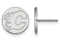 LogoArt Sterling Silver Calgary Flames Small Disc Earrings