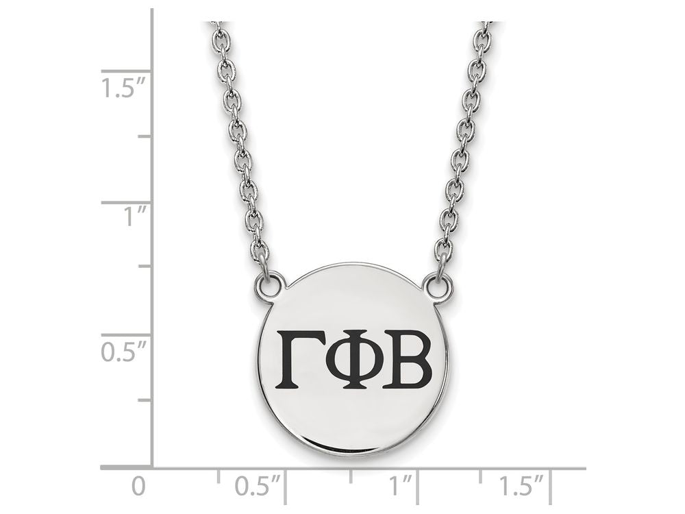 LogoArt Sterling Silver Gamma Phi Beta Small Enameled Pendant Necklace With 18 Inch