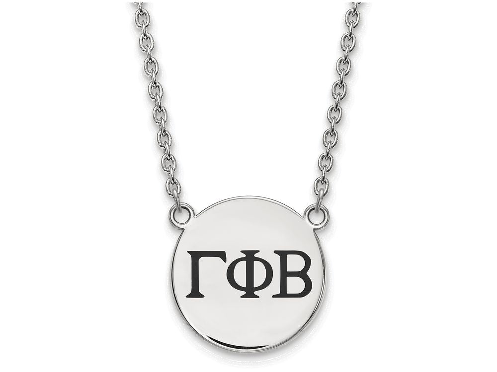 LogoArt Sterling Silver Gamma Phi Beta Small Enameled Pendant Necklace With 18 Inch