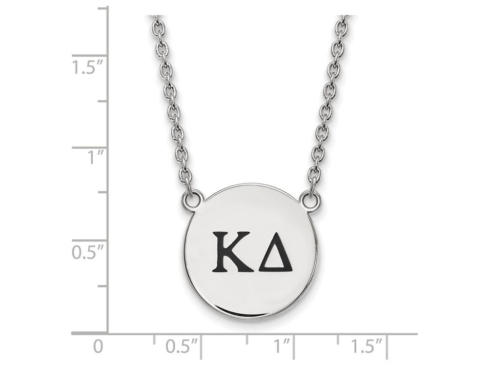 LogoArt Sterling Silver Kappa Delta Small Enameled Pendant Necklace With 18 Inch