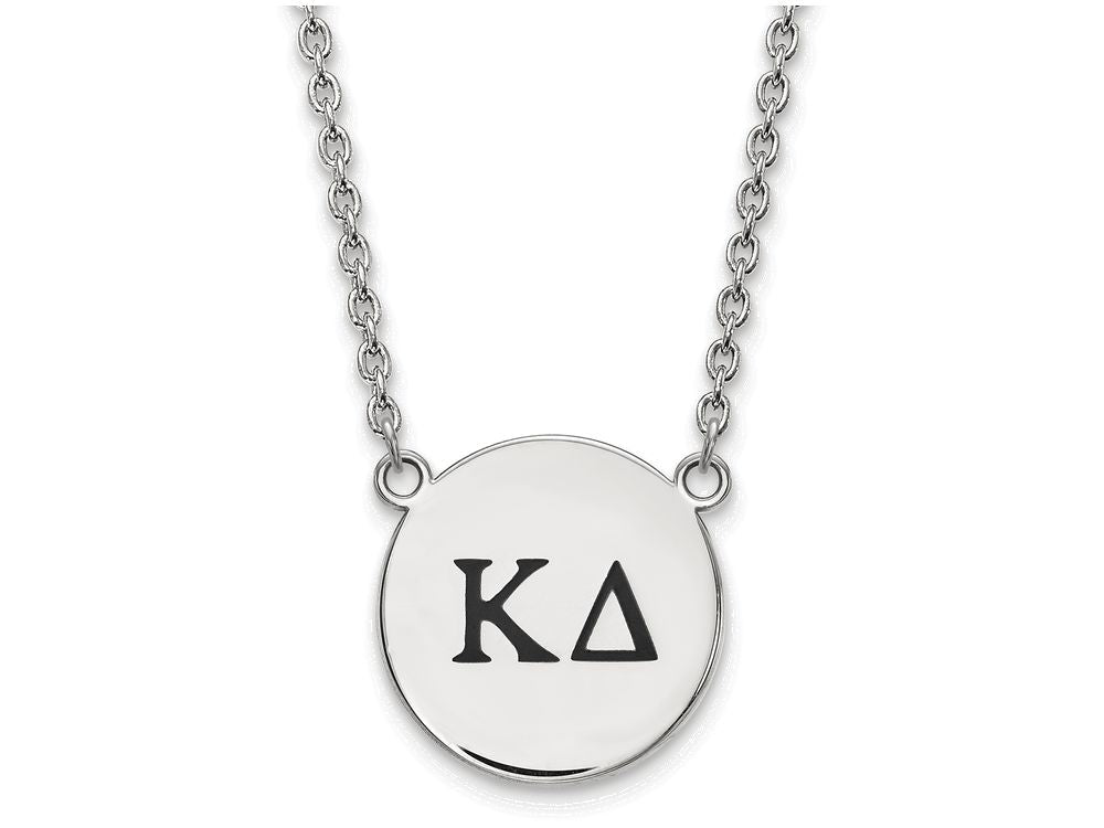 LogoArt Sterling Silver Kappa Delta Small Enameled Pendant Necklace With 18 Inch