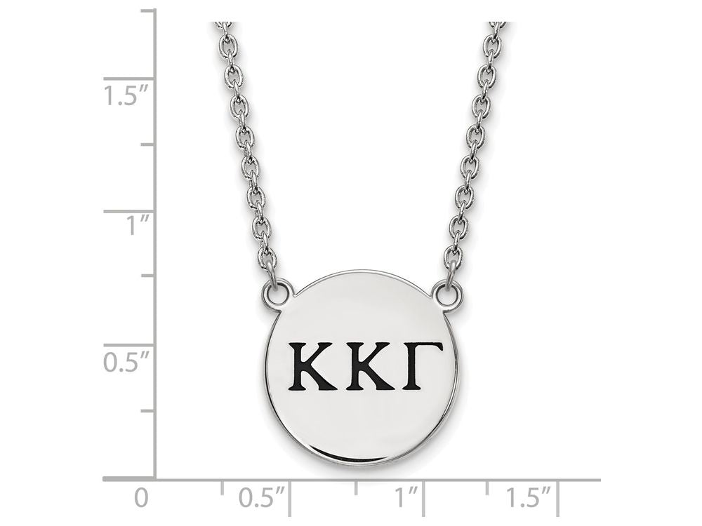 LogoArt Sterling Silver Kappa Kappa Gamma Small Enameled Pendant Necklace With 18 Inch