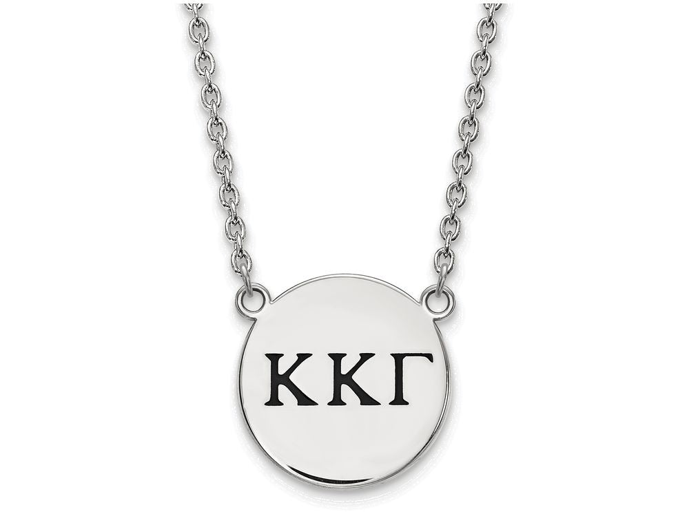 LogoArt Sterling Silver Kappa Kappa Gamma Small Enameled Pendant Necklace With 18 Inch