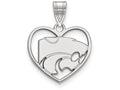 LogoArt Sterling Silver Kansas State University Pendant Necklace In Heart