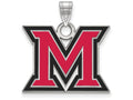 LogoArt Sterling Silver Miami University Large Enamel Pendant Necklace