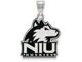 LogoArt Sterling Silver Northern Illinois University Large Enamel Pendant Necklace